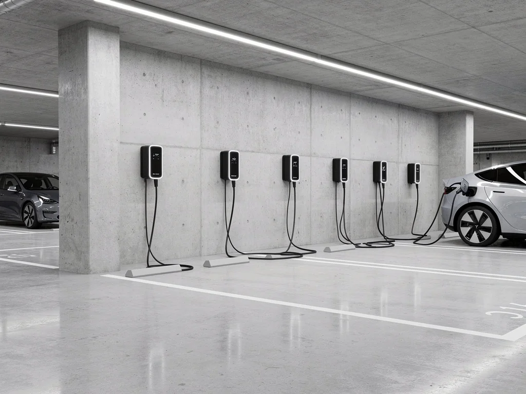 Équipement de recharge collectif au sous-sol d'une copropriété